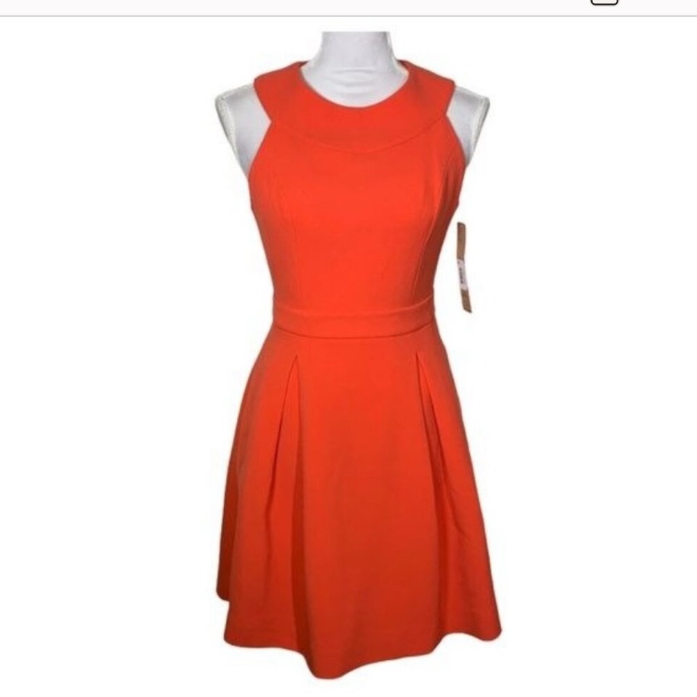 Rachel Roy SZ8 Crisscross Open Back Mini A line Satin lined Dress with pockets